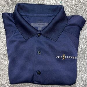 Navy Blue TPC Sawgrass The Players Country Club Golf shirt Shark Teeth Play Dry